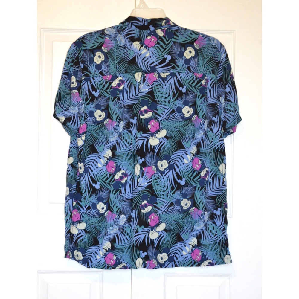Disney Mickey Mouse Shirt Mens L Short Sleeve Button Front Mickey All Over Print - Picture 5 of 12